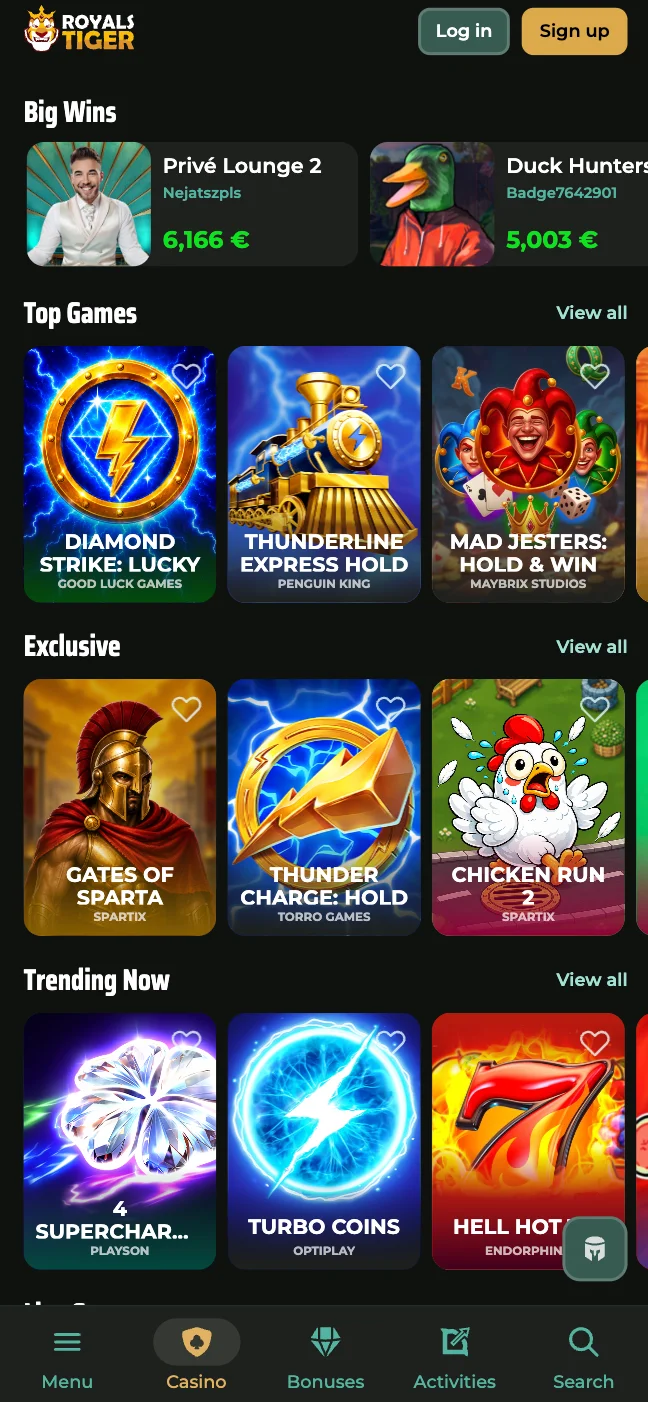 RoyalsTiger Casino App
